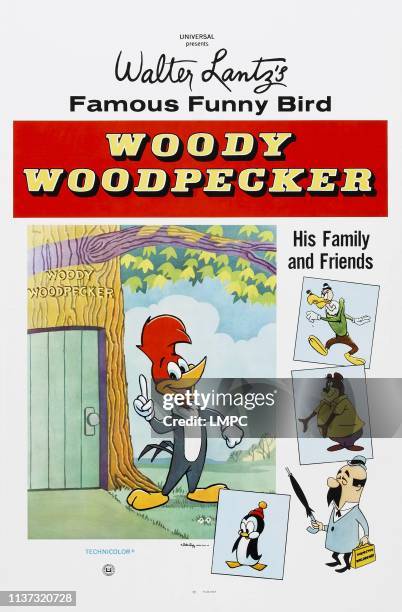 Woody Woodpecker Featured On Poster For Walter Lantz/universal Cartoons, poster, Chilly Willy , circa mid 1950s.