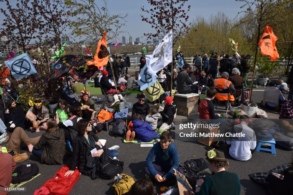 Extinction Rebellion Climate Change Protest, Waterloo Bridge, London