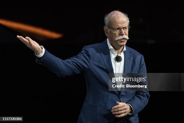 Dieter Zetsche, chief executive officer of Daimler AG, introduces a prototype of the Mercedes-Benz GLB concept vehicle, manufactured by Daimler AG,...