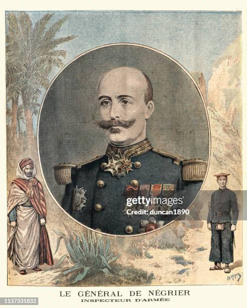 oscar de negrier, französisches general,19. jahrhundert - general stock-grafiken, -clipart, -cartoons und -symbole