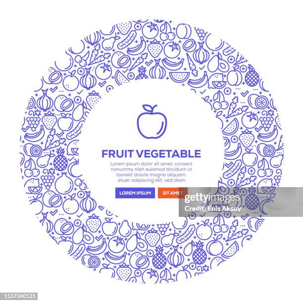 fruit vegetable banner - grocery store stock illustrations