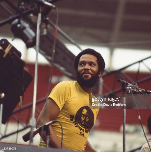 Roy Ayers, U.S. Funk, soul and jazz composer and vibraphone player, during a live concert performance at the Kool Jazz Festival, at the Riverfront...