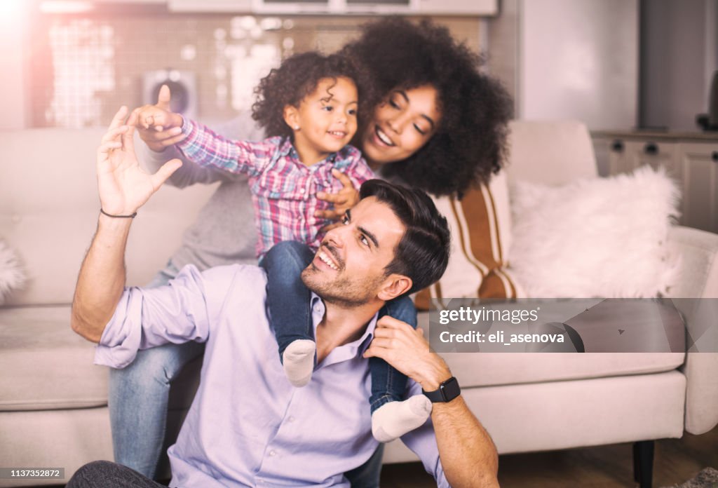 Playful young family