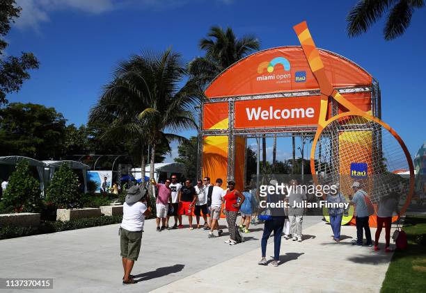 General views around the grounds during day four of the Miami Open tennis on March 21, 2019 in Miami Gardens, Florida.