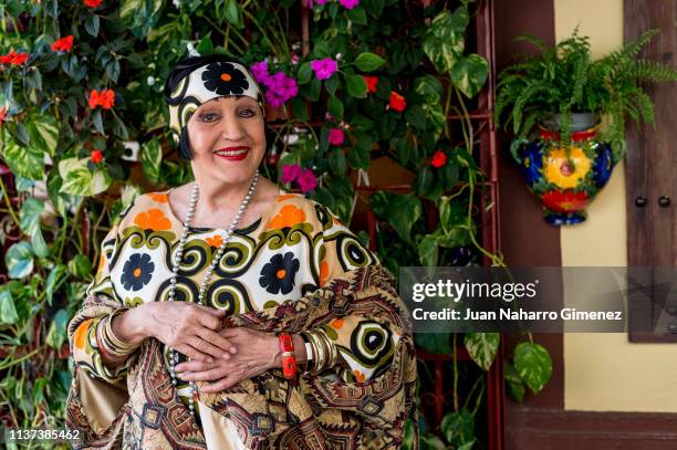 Photographer Christine Spengler poses after 'Entrega Biznagas Afirmando Los Derechos de la Mujer' event at Albeniz Cinema during the 22nd Spanish...