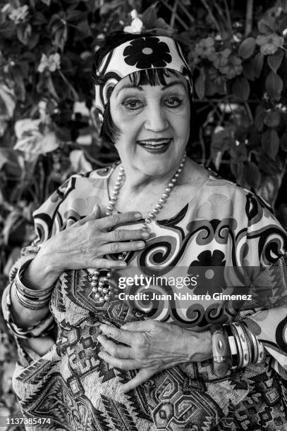 Photographer Christine Spengler poses after 'Entrega Biznagas Afirmando Los Derechos de la Mujer' event at Albeniz Cinema during the 22nd Spanish...