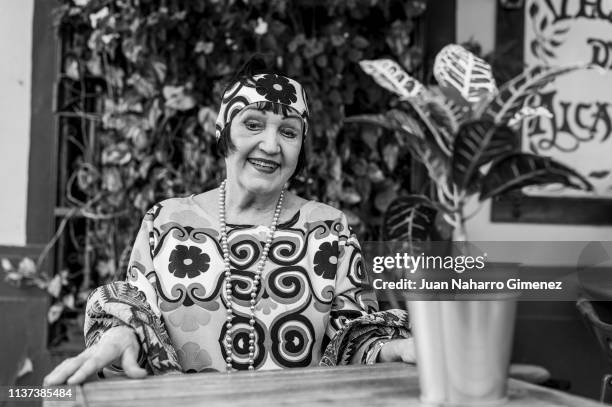 Photographer Christine Spengler poses after 'Entrega Biznagas Afirmando Los Derechos de la Mujer' event at Albeniz Cinema during the 22nd Spanish...