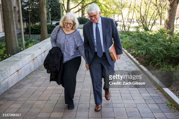 Greg Craig, former White House counsel to former President Barack Obama departs from the U.S. District Courthouse following a hearing on April 15,...