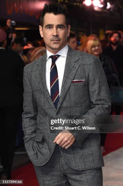 Colin Farrell attends the 'Dumbo' European premiere at The Curzon Mayfair on March 21, 2019 in London, England.