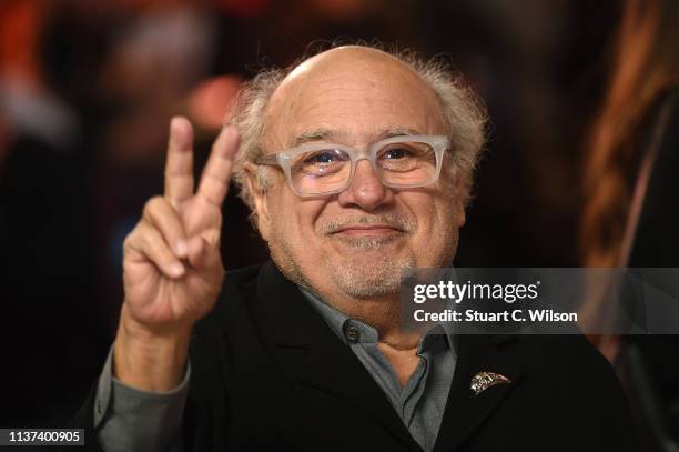 Danny Devito attends the 'Dumbo' European premiere at The Curzon Mayfair on March 21, 2019 in London, England.