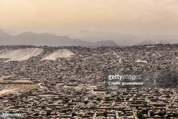 kabul city aerial view - afghanistan aerial stock pictures, royalty-free photos & images