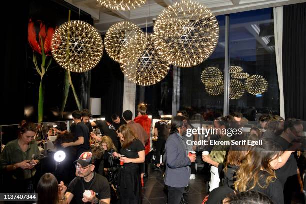 General view backstage at the Ezra Tuba show during Mercedes-Benz Istanbul Fashion Week on March 21, 2019 in Istanbul, Turkey.