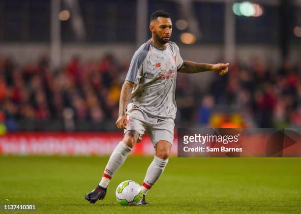 Dublin , Ireland - 12 April 2019; Jermaine Pennant of Liverpool FC Legends during the Sean Cox Fundraiser match between the Republic of Ireland XI...