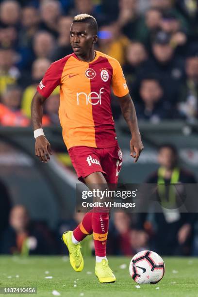 Henry Onyekuru of Galatasaray SK during the Turkish Spor Toto Super Lig football match between Fenerbahce AS and Galatasaray AS at the Sukru...