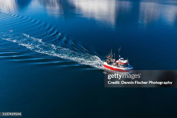 a fishing ship on a cruise in norway - fishing boat 個照片及圖片檔