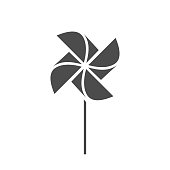 The pinwheel logo flat icon vector illustrations.