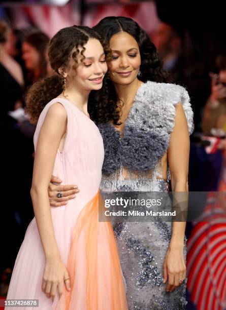 Nico Parker and Thandie Newton attend the 'Dumbo' European premiere at The Curzon Mayfair on March 21, 2019 in London, England.