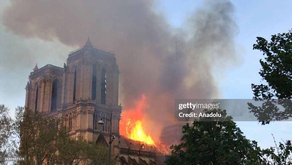 Fire at Notre-Dame Cathedral in Paris