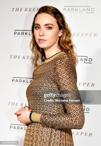 Freya Mavor attends 'The Keeper' European Premiere at Vue Printworks on March 21, 2019 in Manchester, England.