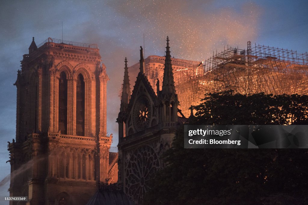 Major Blaze Devastates Notre-Dame Cathedral in Central Paris