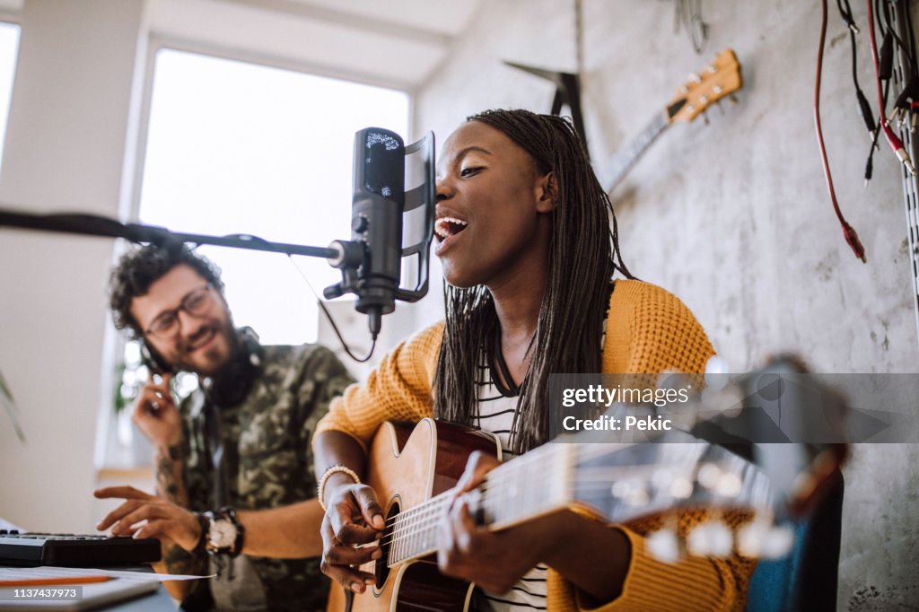 Backup Singer Singing In Music Studio High-Res Stock Photo - Getty Images