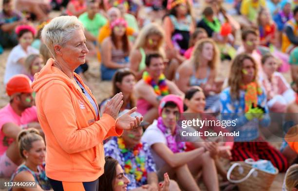 Kerryn Phelps looks on on March 22, 2019 in Sydney, Australia. Surfers gather to celebrate five years of OneWave, a not for profit that encourages...