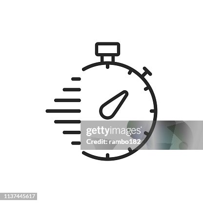 Stopwatch, Delivery Line Icon. Editable Stroke. Pixel Perfect. For Mobile and Web. Stopwatch, Delivery Line Icon. Editable Stroke. Pixel Perfect. For Mobile and Web.