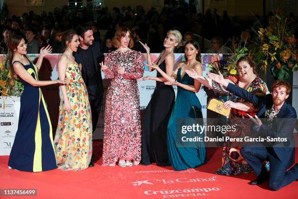 Anni B Sweet, Leticia Dolera, Javier Rey, director Ines de Leon, Amaia Salamanca, Mariam Hernandez, Itziar Castro and Daniel Perez Prada attend '¿Que...