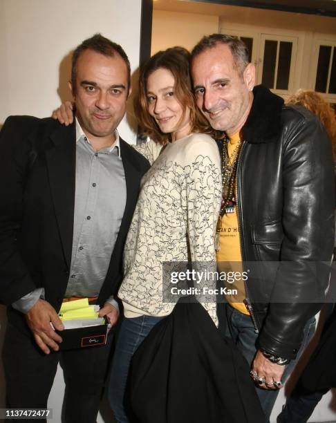 Gilles Petipas, actress Draghixa and Biitchy Jose attend 'The French Touch from A to Z' Gilles Petipas Photo Exhibition Party at 14 Rue Vertbois...