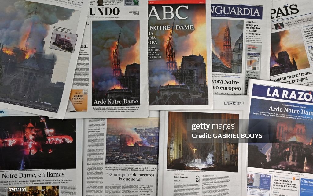 SPAIN-FRANCE-FIRE-NOTRE DAME-PRESS