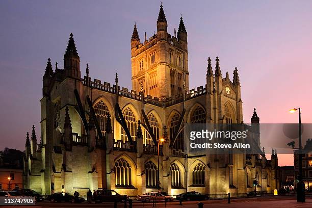 city of bath - united kingdom - bath abbey stockfoto's en -beelden