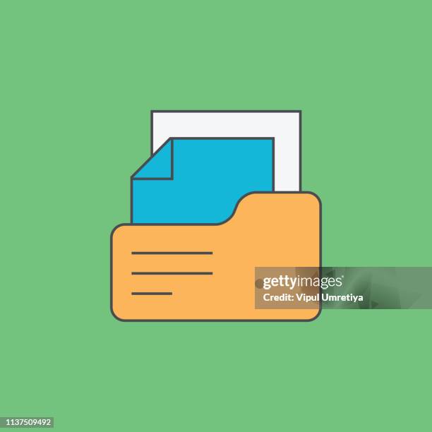 file folder flat vector icon - document wallet stock illustrations