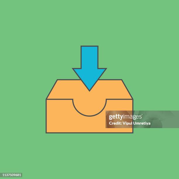 vector mailbox icon - mailbox full stock illustrations