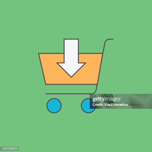 stockillustraties, clipart, cartoons en iconen met toevoegen aan winkelwagentje lijn icoon - app store logo