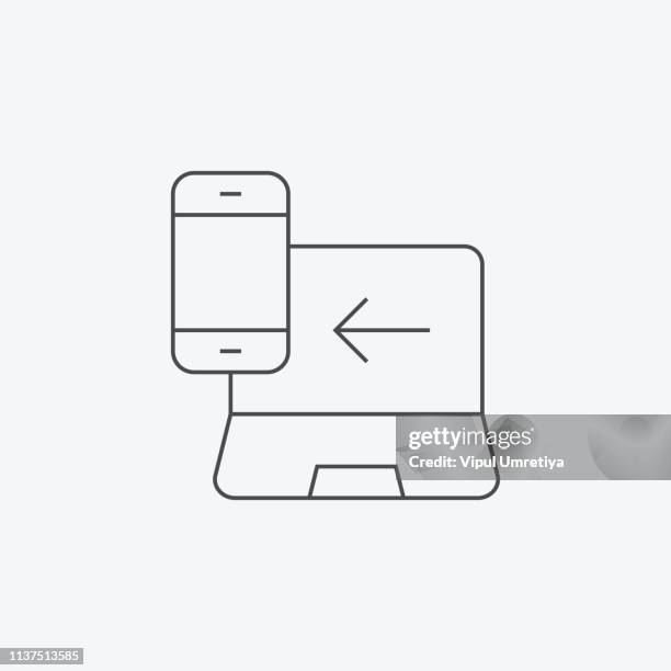desktop to mobile data transfer - it migration stock illustrations
