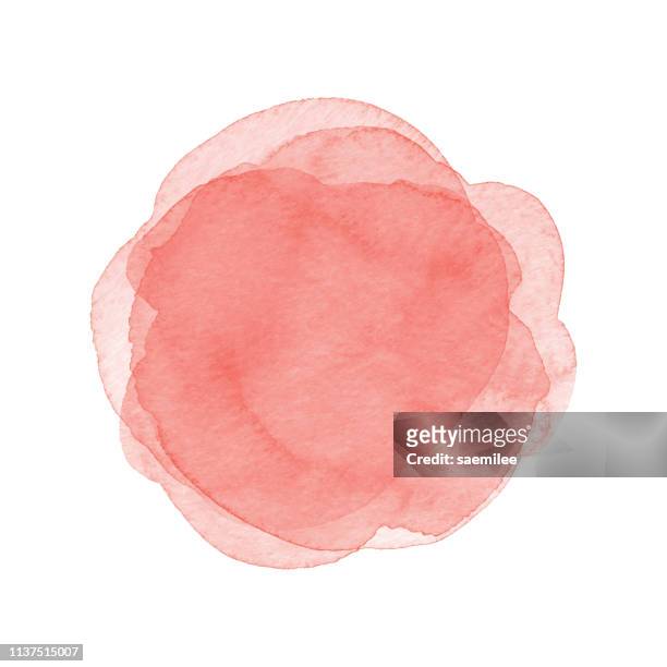 watercolor coral dots background - watercolor painting stock illustrations