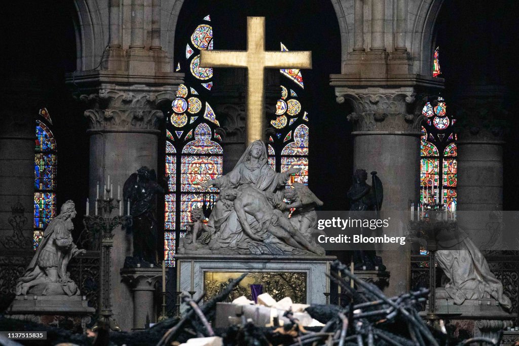 Notre Dame Cathedrals Stability Assessed After Fire Rips Through Monument