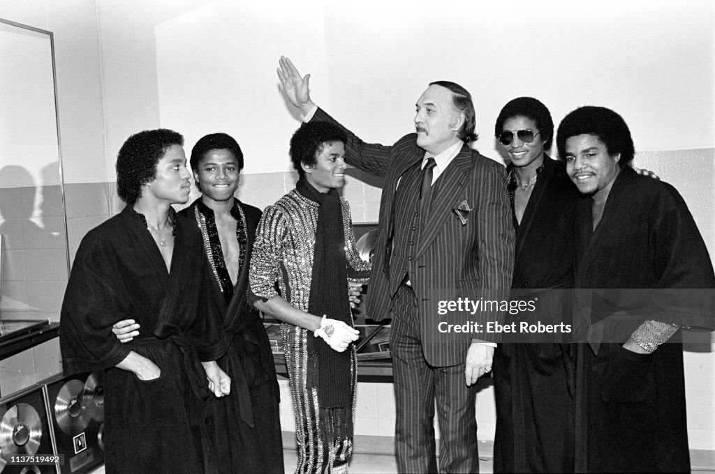 Tito And Randy Marlon, Randy, Michael, Jackie and Tito Jackson receiving gold record ...