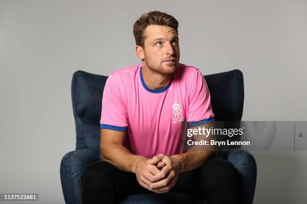 Jos Buttler of England and Rajasthan Royals poses for a photo on March 18, 2019 in Hammersmith, England.