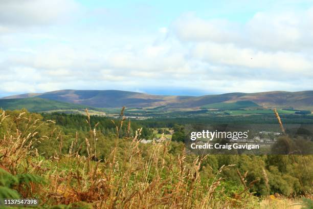 hill top overlooking grantown-on-spay - hill country stock pictures, royalty-free photos & images