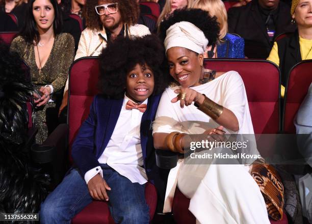 Raif-Henok Emmanuel Kendrick and Rhonda Ross Kendrick attend Motown 60: A GRAMMY Celebration at Microsoft Theater on February 12, 2019 in Los...