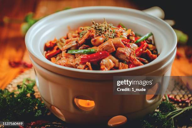 a sichuan kitchen - szechuan cuisine stock pictures, royalty-free photos & images