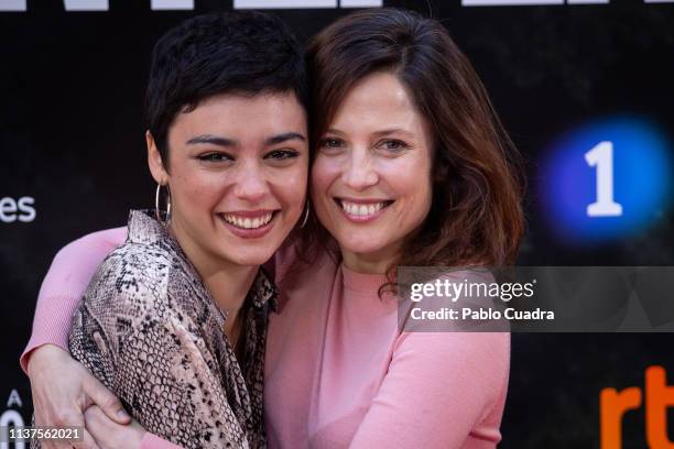 Carla Diaz and Bea Segura attend the 'La Caza. Monteperdido' photocall on March 22, 2019 in Madrid, Spain.