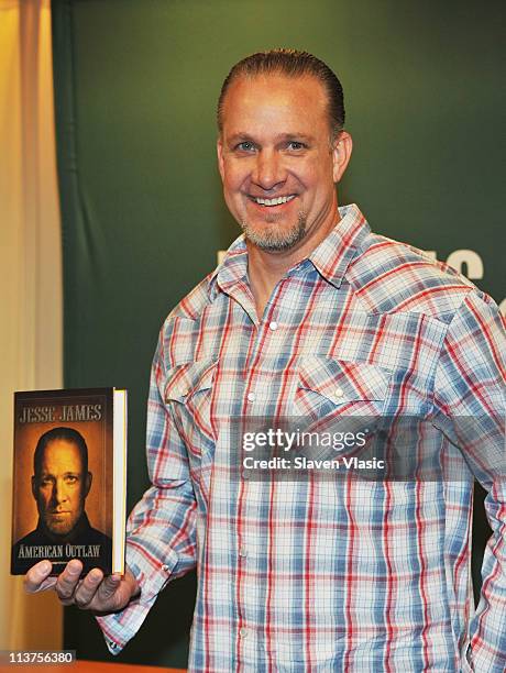 Personality Jesse James signs copies of "American Outlaw" at Barnes & Noble, 5th Avenue on May 5, 2011 in New York City.