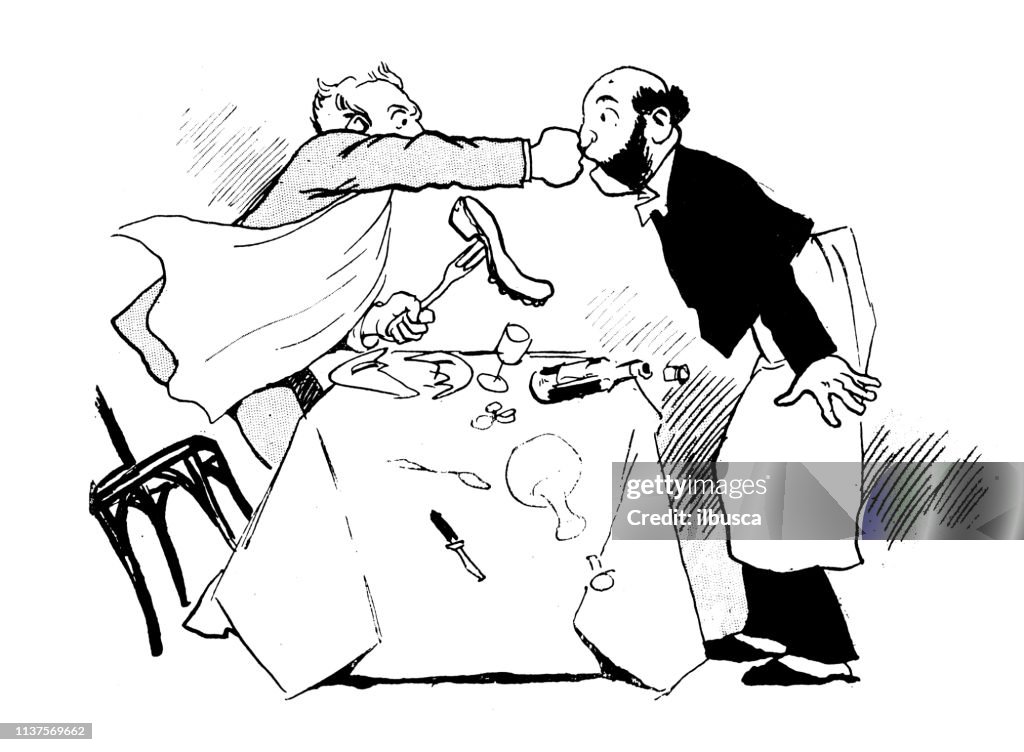 Antique Humor Cartoon Illustration Complaint High-Res Vector Graphic ...