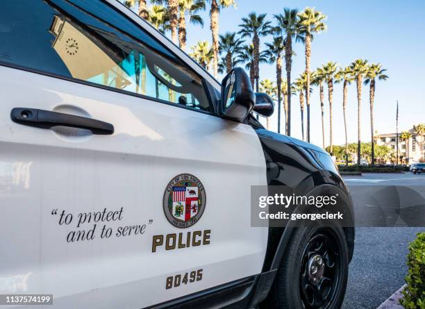 police car in la - lapd stock pictures, royalty-free photos & images