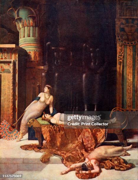 The Death of Cleopatra', 1890. The Egyptian queen Cleopatra VII is believed to have committed suicide by allowing herself to be bitten by an asp....