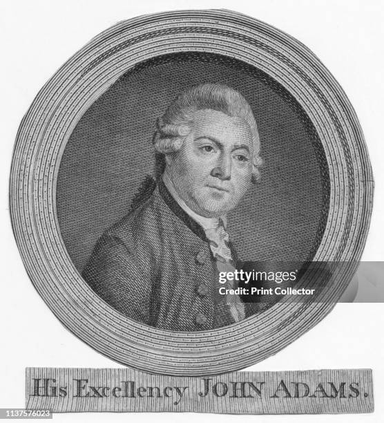 His Excellency John Adams', circa 1783. Portrait of John Adams , 2nd President of the United States of America. Adams was an early advocate of...