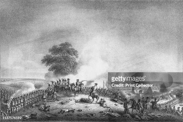 View from Mont St. Jean of The Battle of Waterloo at the commencement of the grand Charge made on the French at 7 o clock in the Evening of the 18th...