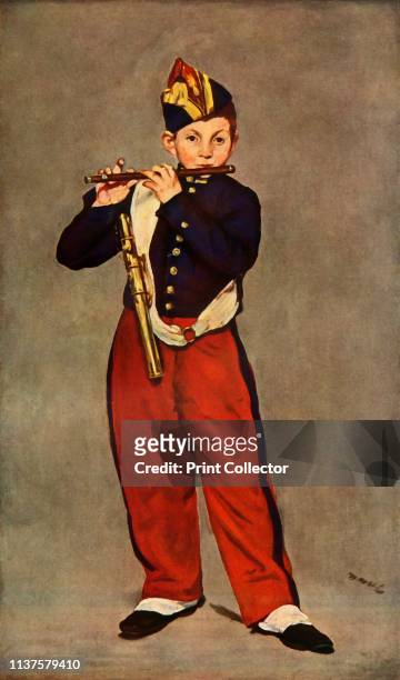 The Piper' . Painting, also known as 'Le fifre', , in the Musée d'Orsay, Paris. From "The Impressionists" by Wilhelm Uhde. [The Phaidon Press, George...